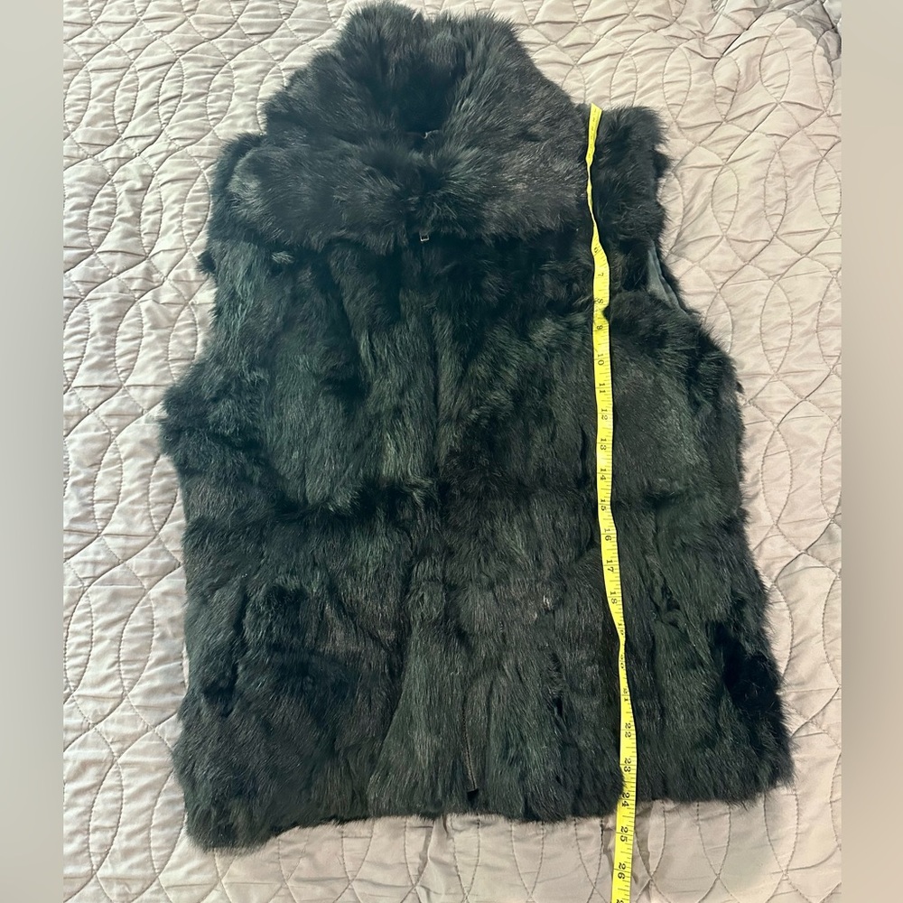 Real Fur Vest Black Rabbit Winter Women S XS - Picture 5 of 10